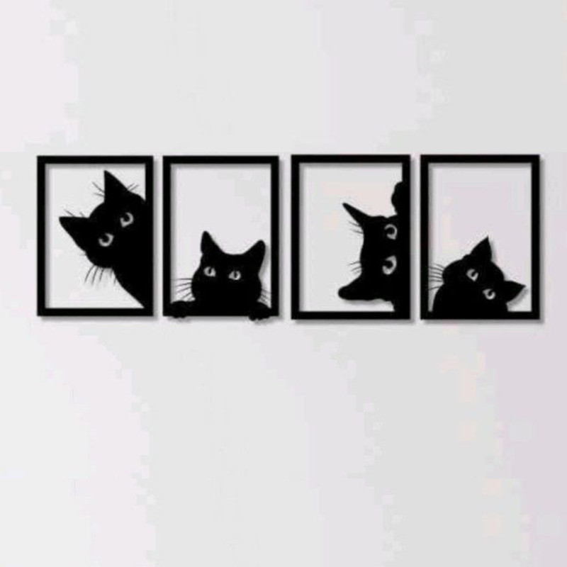 استیکر دکو رستا مدل گربه کد C305 مجموعه چهار عددی