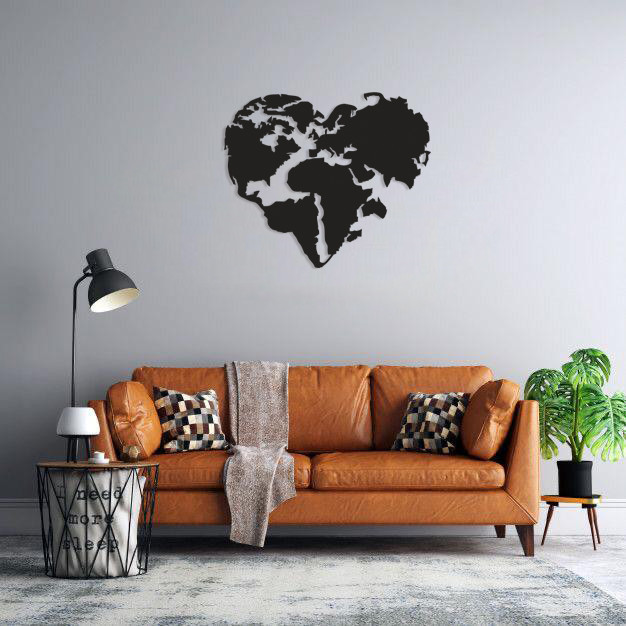 دیوارکوب ماهوت طرح قلب و نقشه 