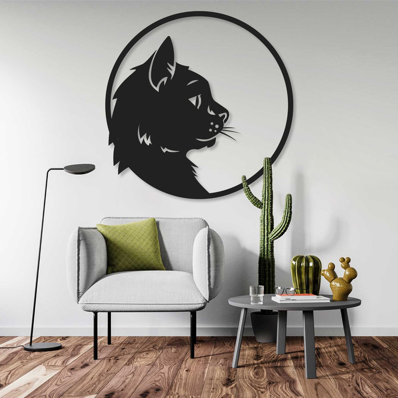 استیکر دیواری طرح گربه کد 010