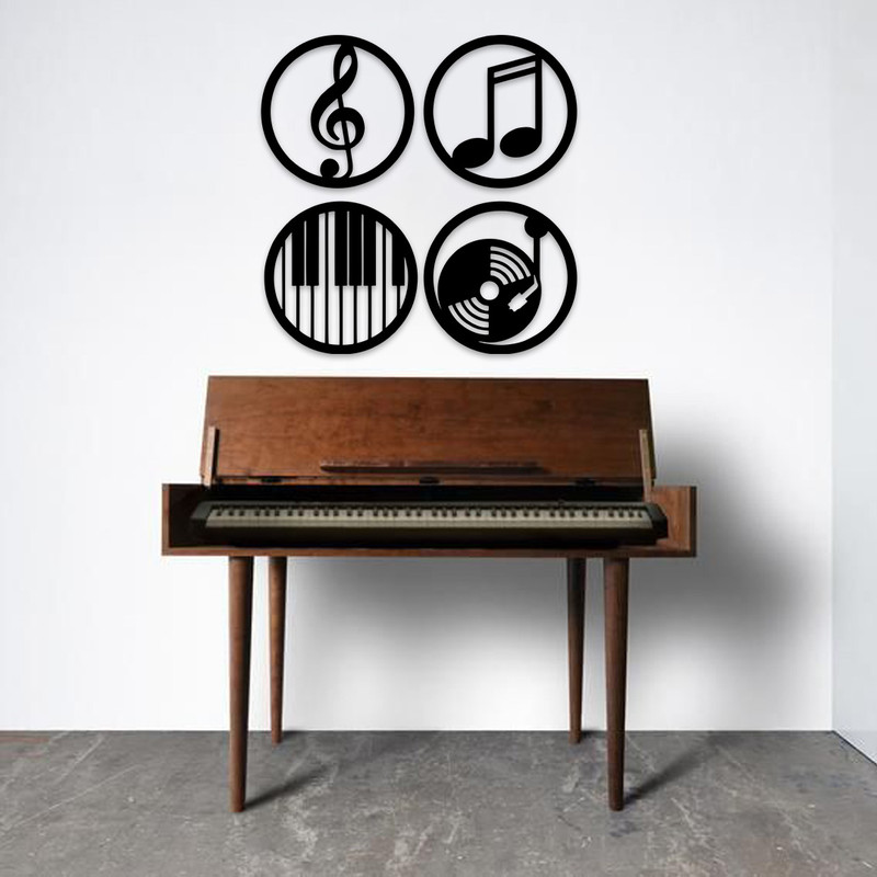 استیکر مدل نتهای موسیقی مجموعه 4 عددی