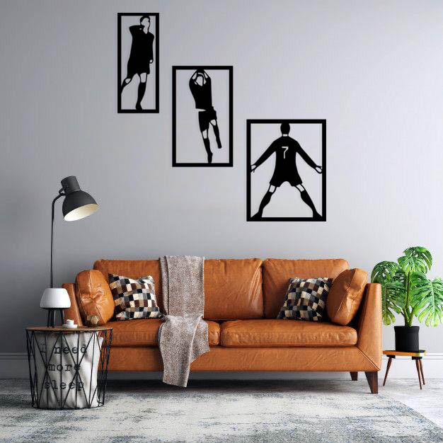 استیکر دیواری طرح رونالدو مجموعه 3 عددی 