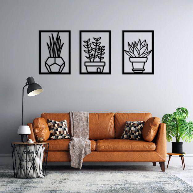 استیکر دیواری طرح گل مجموعه 3 عددی 