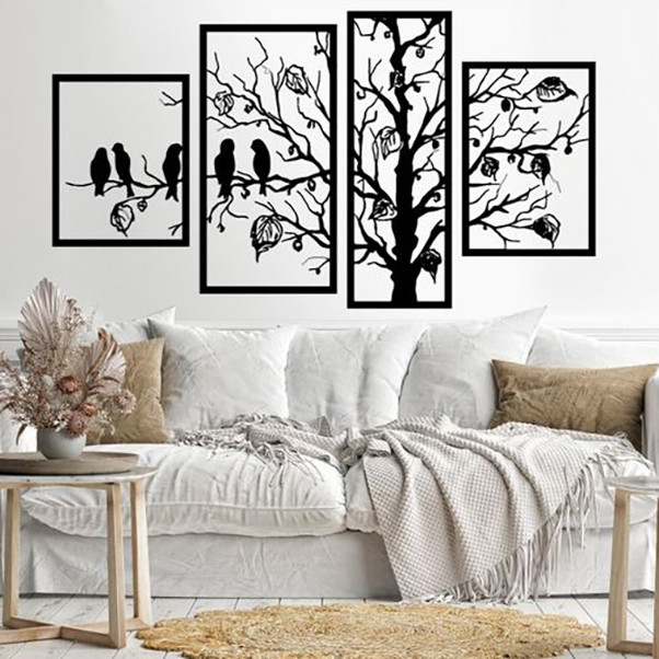 دیوارکوب مدل چوبی کد T26-1 مجموعه چهار عددی