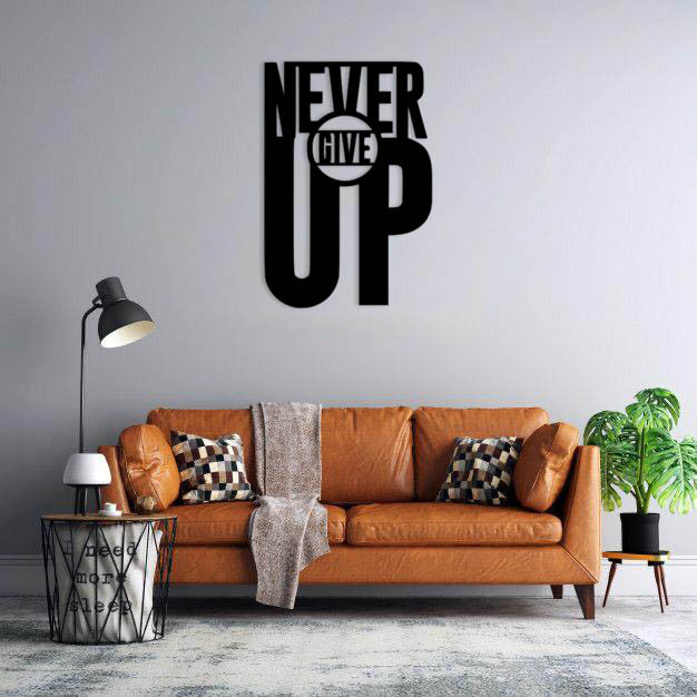 استیکر دیواری طرح never give up 