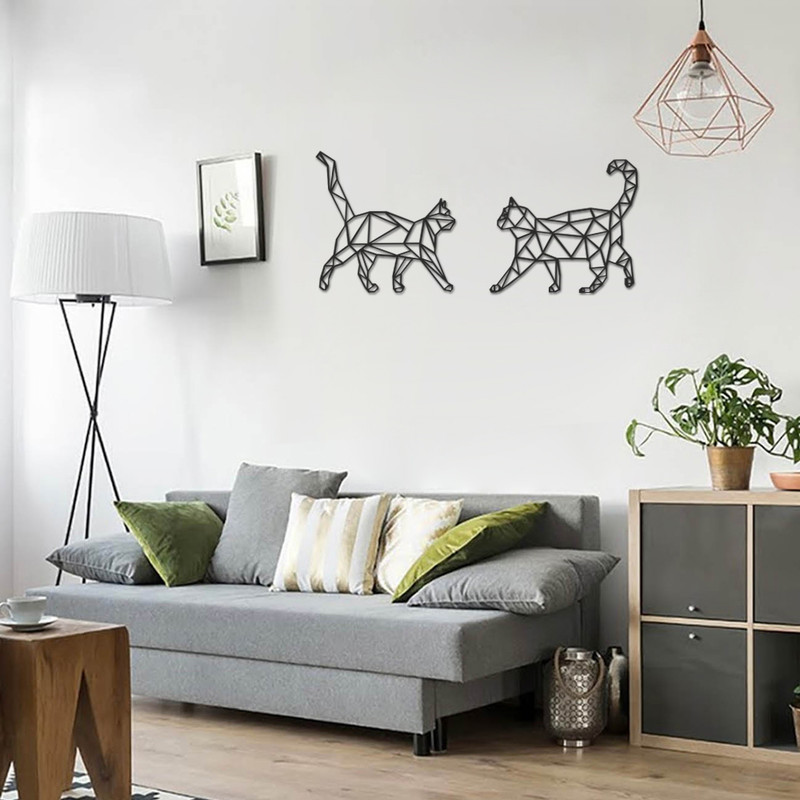 استیکر چوبی طرح گربه مجموعه ۲ عددی