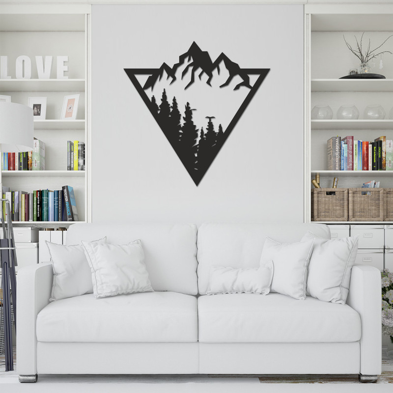 استیکر چوبی طرح کوه