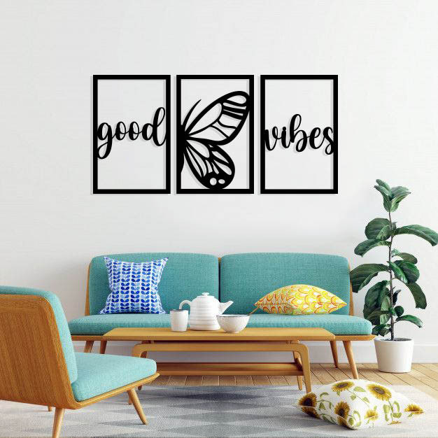 استیکر طرح good vibes مجموعه 3 عددی