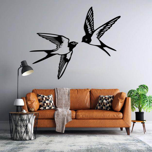 استیکر دیواری طرح پرنده کد 04 مجموعه 2 عددی