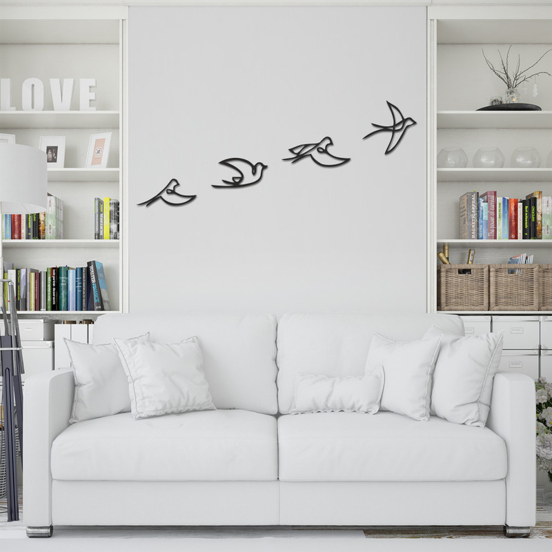 استیکر چوبی طرح پرنده مجموعه ۴ عددی