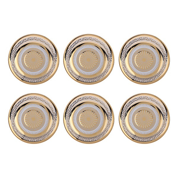 نعلبکی چینی گلد کد ۱۸ بسته ۶ عددی