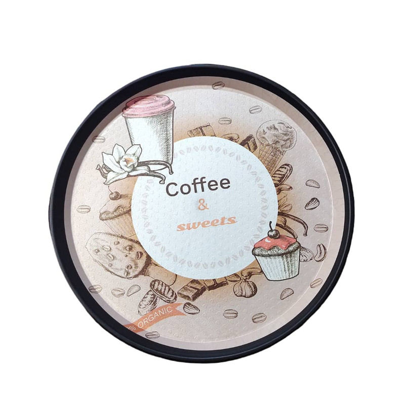 سینی مدل دایره طرح coffee