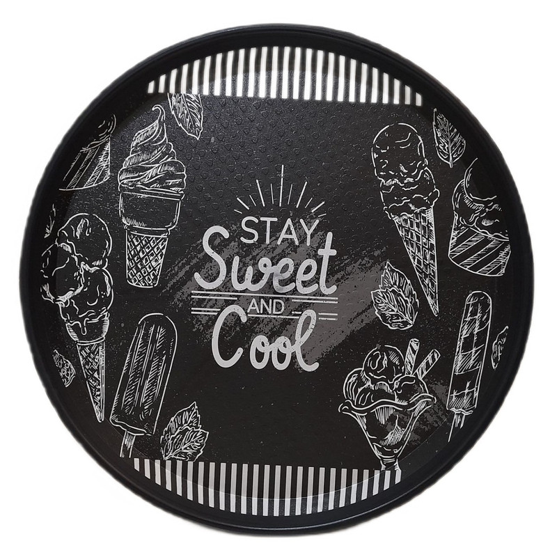 سینی مدل گرد طرح STAY SWEET