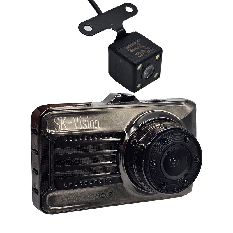 دوربین ضبط وقایع خودرو اسکای ویژن مدل T666Y به همراه دوربین دنده عقب