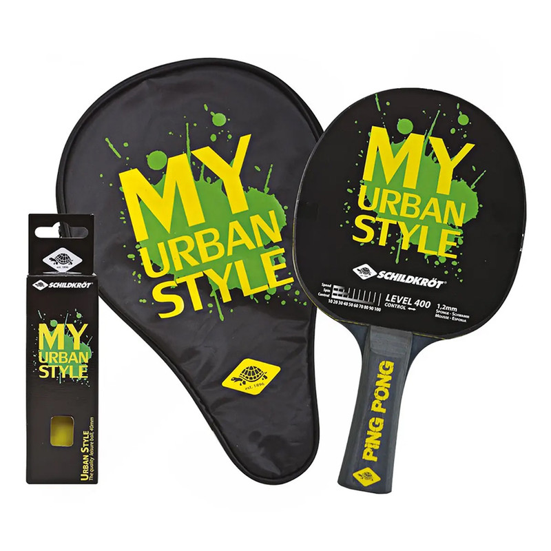 راکت پینگ پنگ شیلدکروت مدل My urban 400 به همراه کاور و توپ بسته 4 عددی