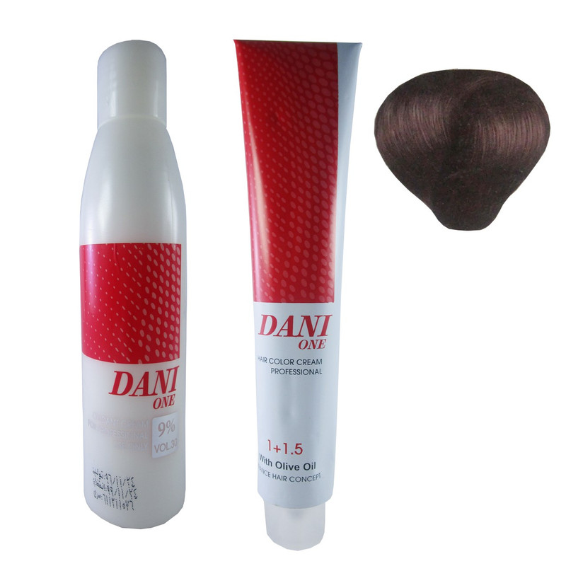 رنگ مو دنی وان سری Natural مدل Black شماره 1.0 به همراه اکسیدان 9 درصد دنی وان حجم 150 میلی لیتر