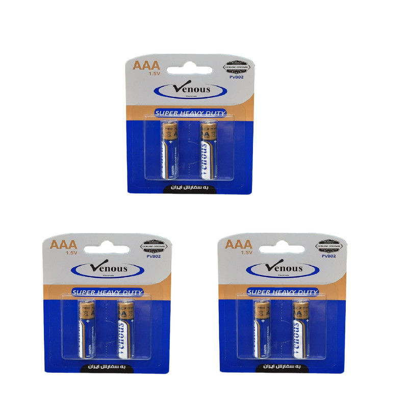باتری نیم قلمی ونوس مدل PVB02 بسته شش عددی