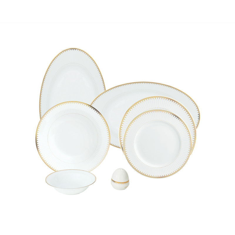   سرويس غذاخوری 28 پارچه چینی زرین ایران مدل ايتاليا اف سپیدار کد 0128 درجه عالی