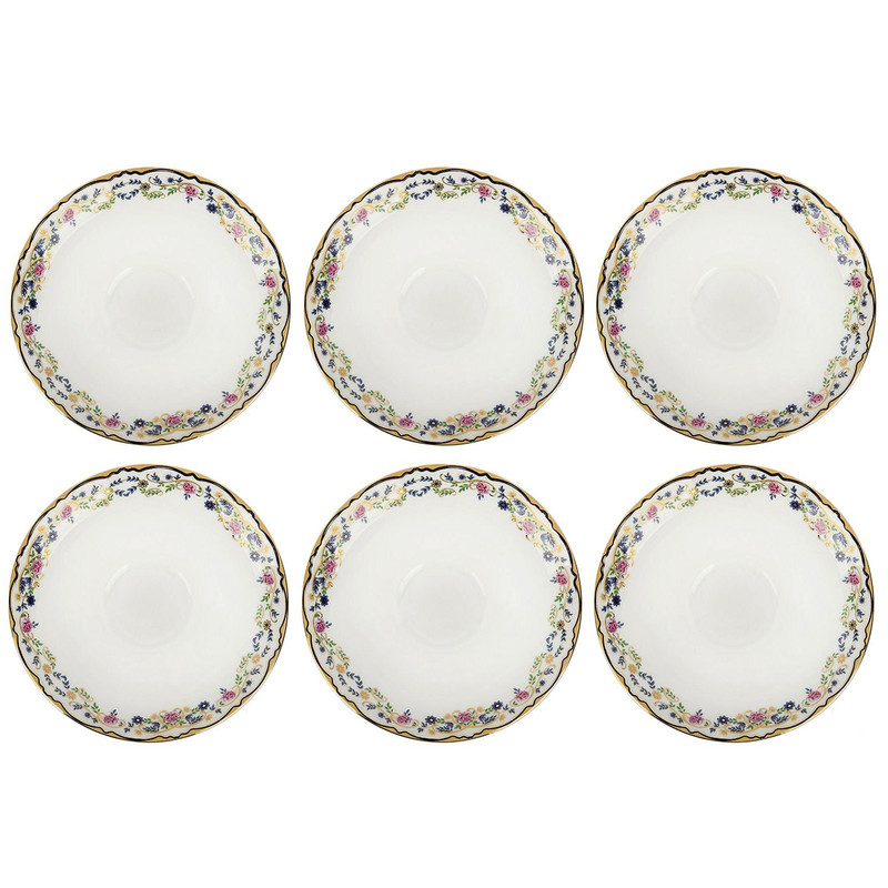 نعلبکی چینی زرین ایران مدل گلد بسته 6 عددی