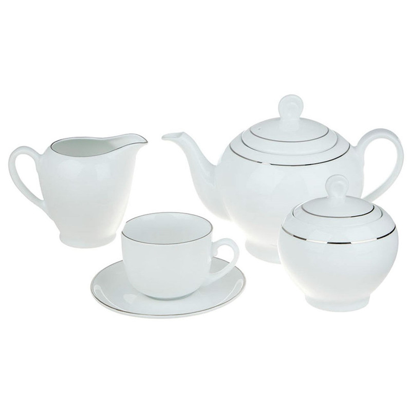 سرویس چای خوری 17 پارچه چینی زرین ایران سری ایتالیا اف مدل Saman درجه یک