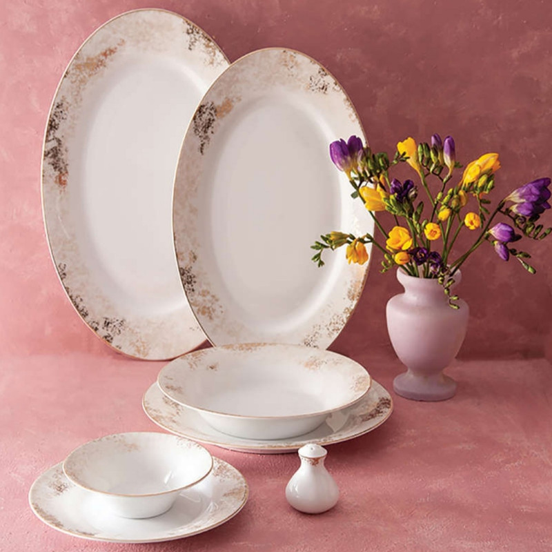 سرویس غذاخوری 35 پارچه چینی زرین ایران سری شهرزاد مدل کلودیا درجه سه