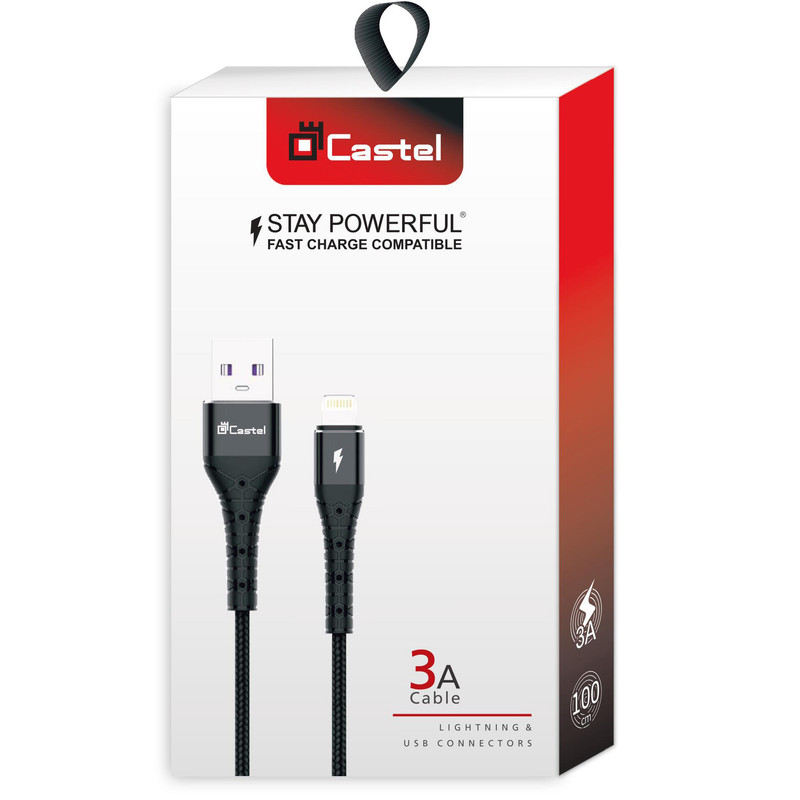 کابل تبدیل USB به لایتنینگ کستل مدل 3A طول 1 متر