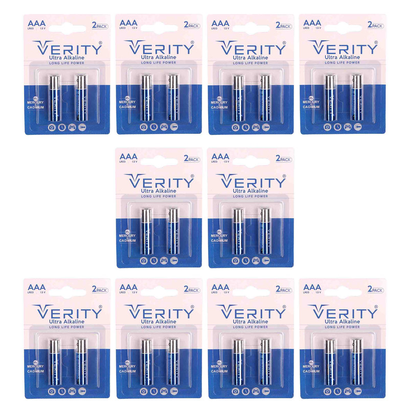باتری نیم قلمی وریتی مدل اولترا آلکالاین بسته 24 عددی