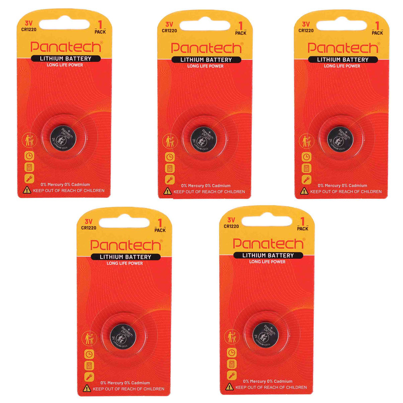 باتری سکه ای پاناتک مدل CR 1220 / CR1220 بسته 5 عددی