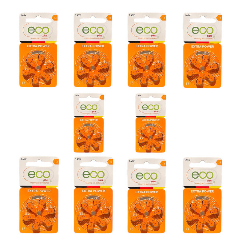 باتری سمعک اکو پلاس مدل 13 بسته 60 عددی