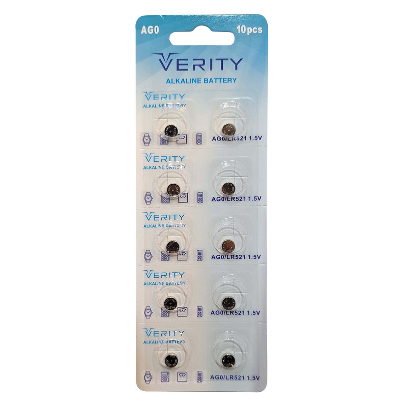 باتری ساعت وریتی مدل AG0-SR521 بسته 10 عددی