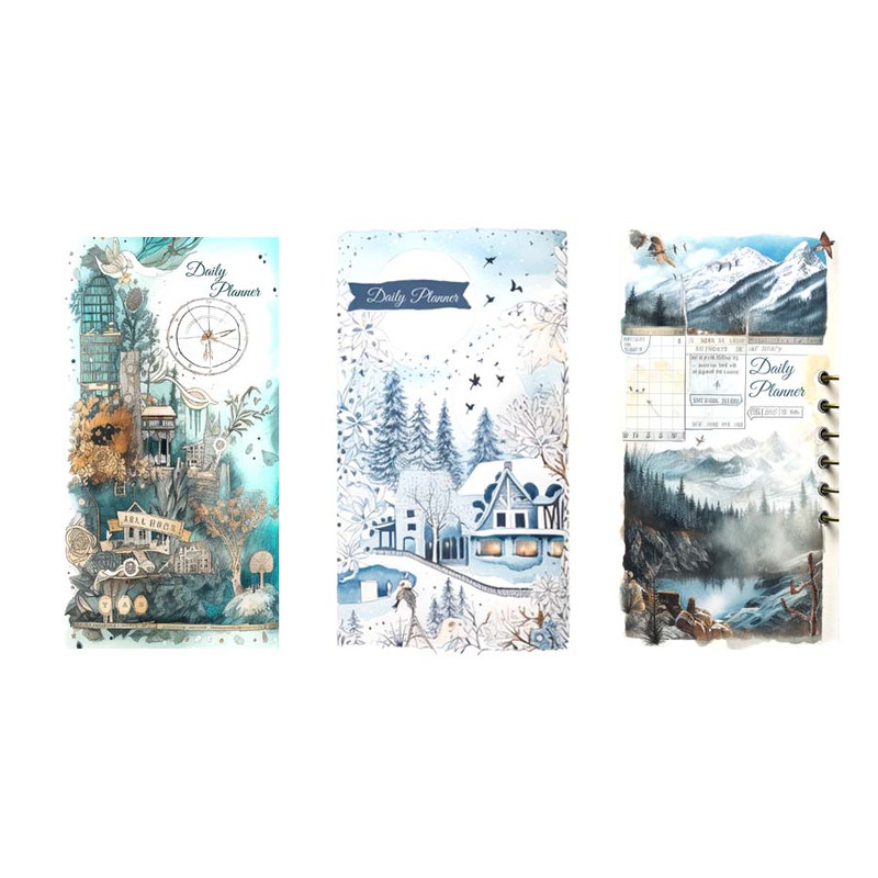 دفتر برنامه ریزی 30 برگ یاسکو مدل پاسپورتی طرح زمستان مجموعه 3 عددی