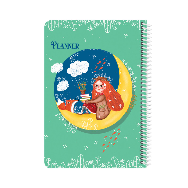 دفتر برنامه ریزی 120 برگ یاس آکام مدل 9 ماهه طرح مهتاب