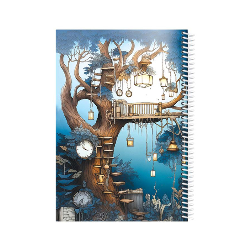 دفترچه خط دار 80 برگ یاسکو مدل B6 طرح کلبه درختی 