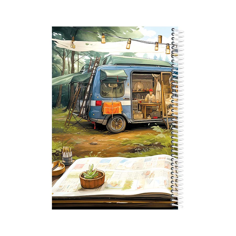 دفتر خط دار 80 برگ یاسکو مدل B5 طرح کمپ 