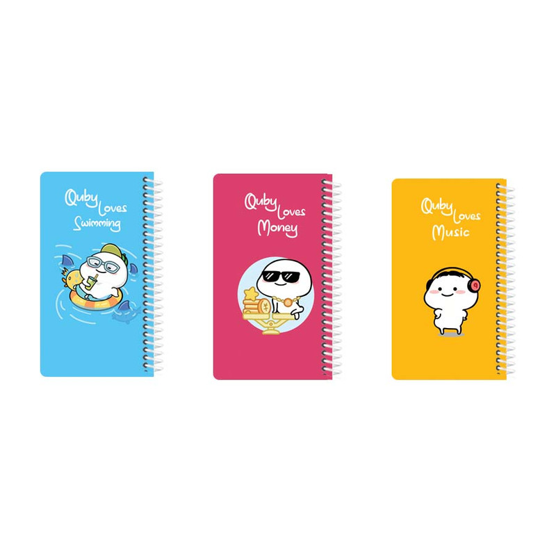 دفترچه خط دار 50 برگ یاسکو مدل کوبی طرح شنا مجموعه 3 عددی 