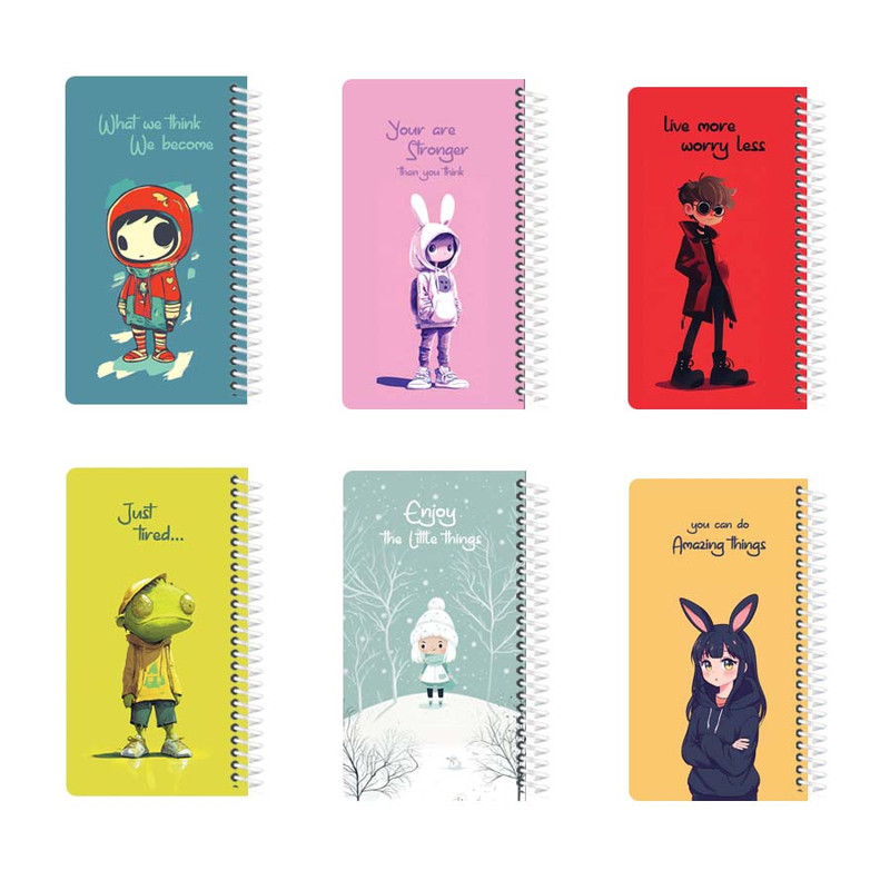 دفتر یادداشت 50 برگ یاسکو مدل کیوت مجموعه 6 عددی