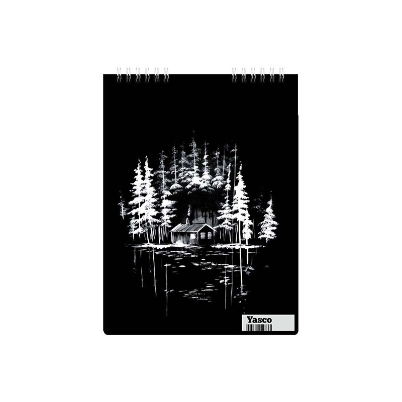 دفتر طراحی 25 برگ یاسکو مدل سیاه برگ طرح کلبه