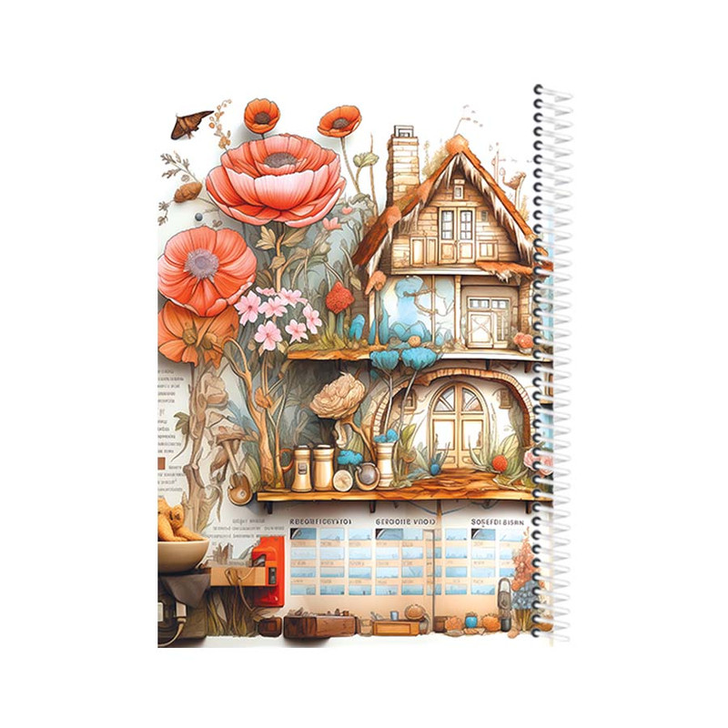 دفتر مشق 80 برگ یاسکو مدل B5 طرح کلبه بهاری