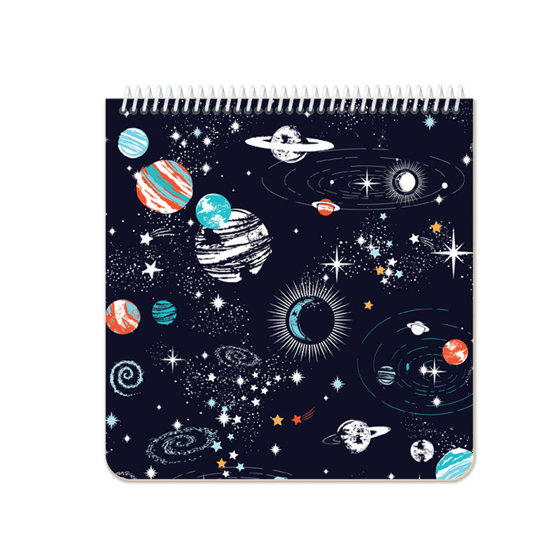 دفتر نقاشی یاس آکام مدل مربعی طرح کهکشانی 