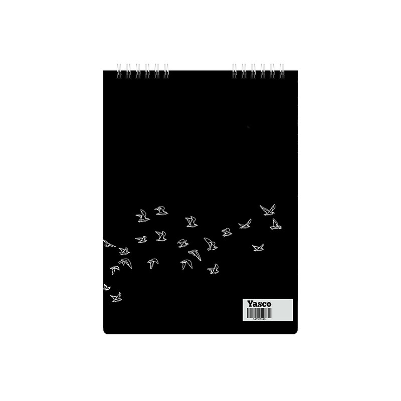 دفتر طراحی 25 برگ یاسکو مدل سیاه برگ طرح پرنده