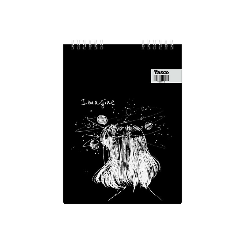 دفتر طراحی 25 برگ یاسکو مدل سیاه برگ طرح خیال پرداز