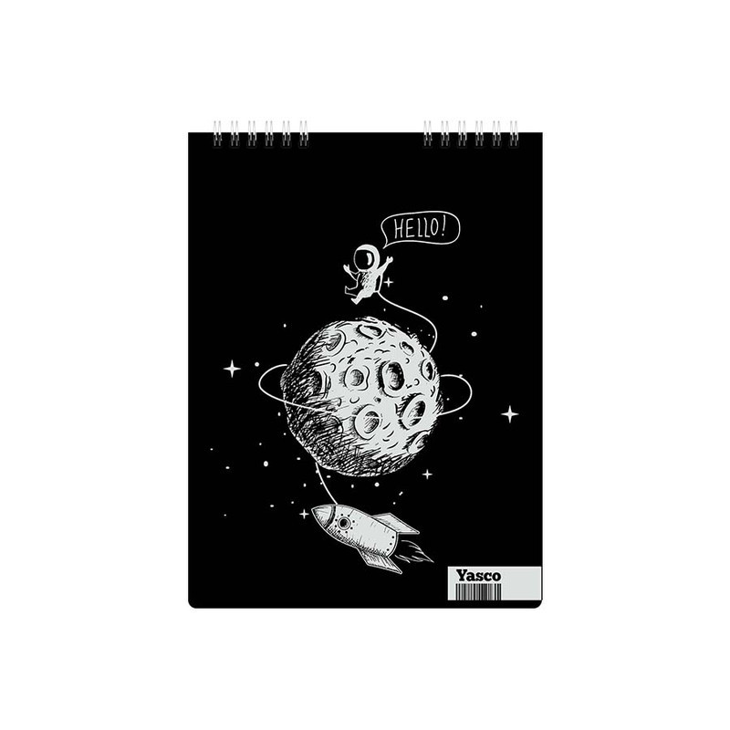 دفتر طراحی 25 برگ یاسکو مدل سیاه برگ طرح فضایی