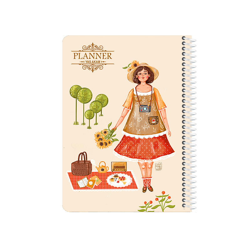 دفتر برنامه ریزی 100برگ یاسکو مدل جلد سخت طرح پیکنیک 