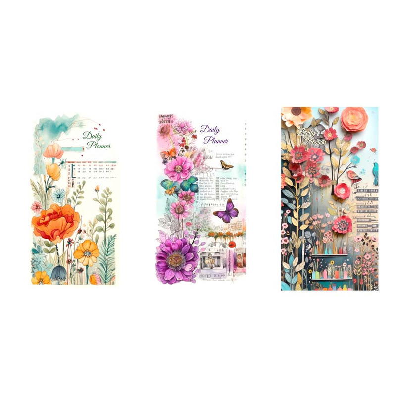 دفتر برنامه ریزی 30 برگ یاسکو مدل پاسپورتی طرح بهار مجموعه 3 عددی