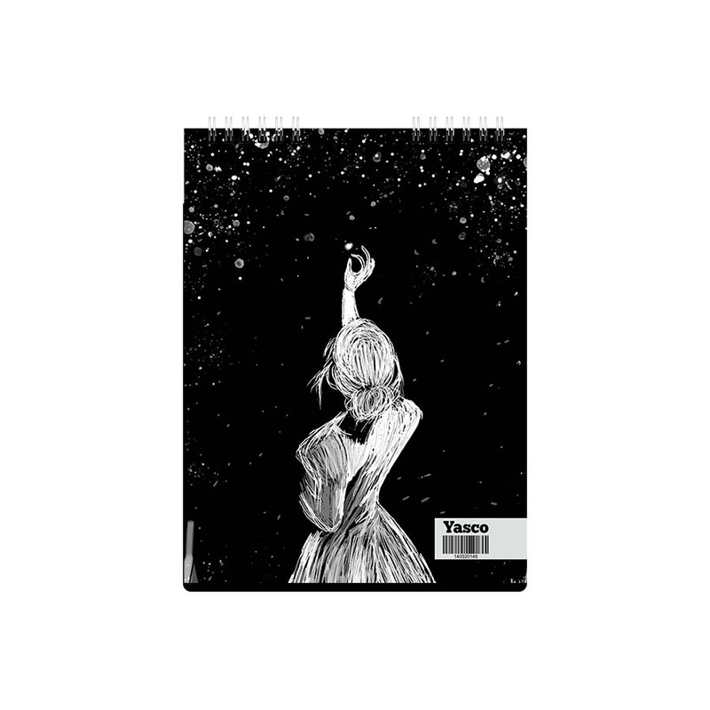 دفتر طراحی 25 برگ یاسکو مدل سیاه برگ طرح ستاره