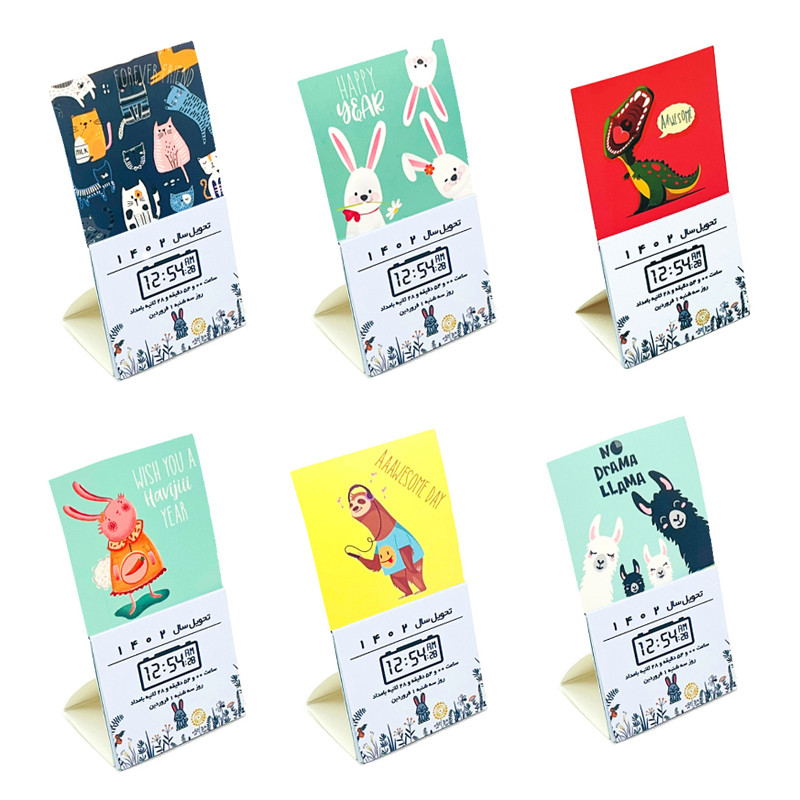 تقویم رومیزی سال 1402 یاس آکام مدل مینی طرح حیوانات مجموعه 6 عددی