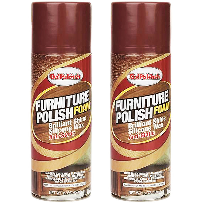 اسپری فوم براق کننده و پاک کننده چوب و مبل گل پخش حجم 450 میلی‌ لیتری بسته 2 عددی