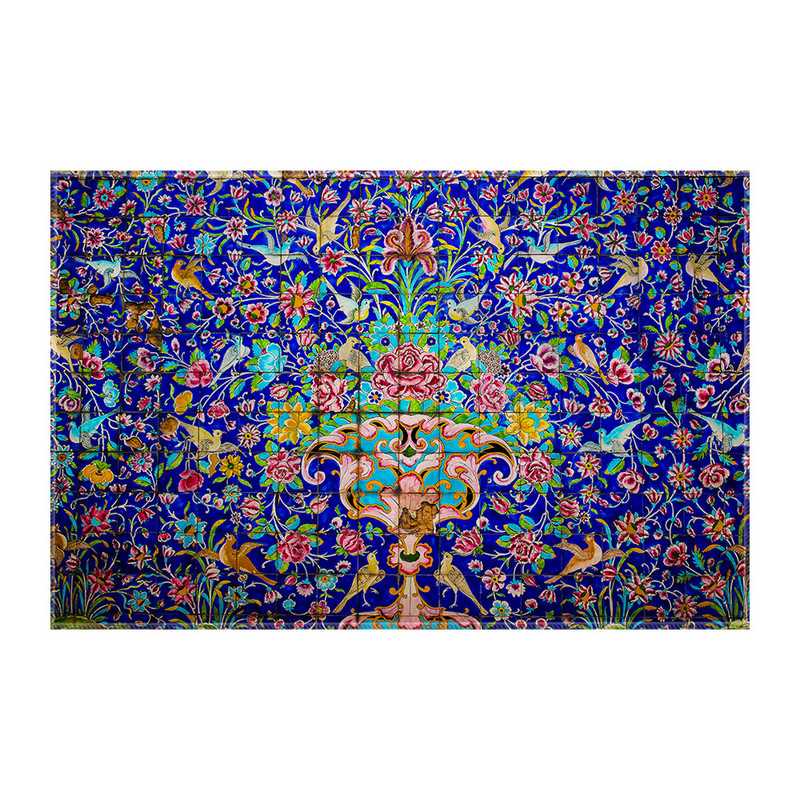 کاغذ کادو ترمه طراحان ایده مدل کاشی گل و مرغ کد trm515