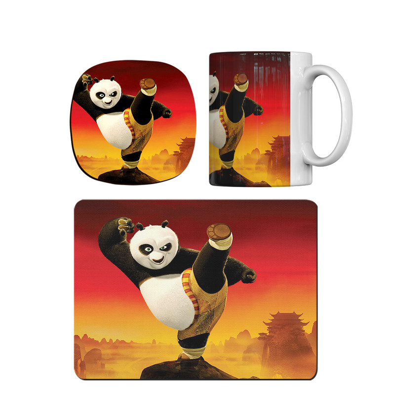 ماگ ترمه طراحان ایده مدل انیمیشن پاندای کونگ‌ فوکار کد cfp1397 همراه با زیر لیوانی و موس پد