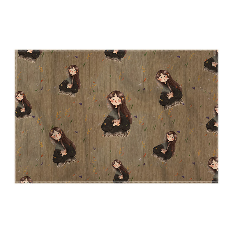 کاغذ کادو ترمه طراحان ایده مدل دختر قهوه نوش کد trm190