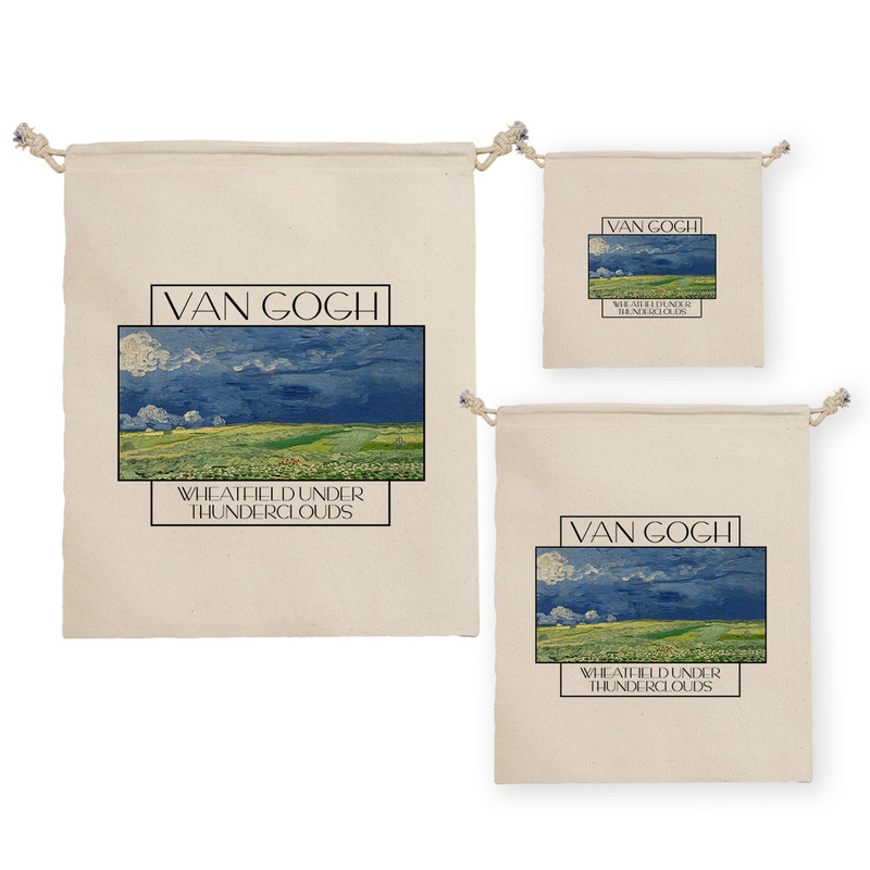 نظم دهنده ترمه طراحان ایده مدل کیسه بنددار مزرعه گندم زیر ابرهای رعد و برقی از ونگوگ کد art0005 بسته سه عددی
